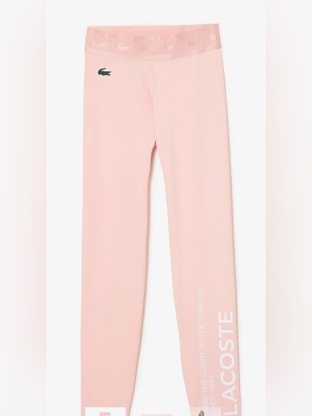 Lacoste Pink Cropped Logo Leggings size S NWOT